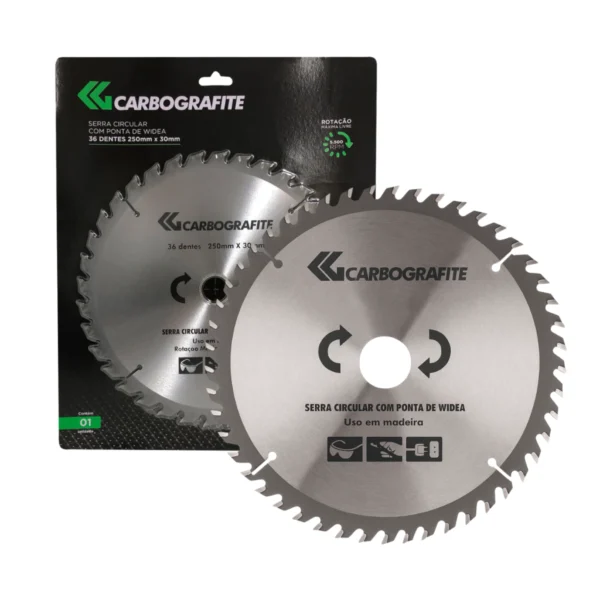 Serra Circular Para Madeira 250 X 30mm - 36 Dentes - Carbografite