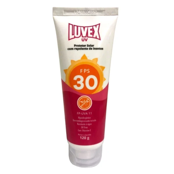 Protetor Solar Fator 30 Uva Uvb 120g Com Repelente - Luvex