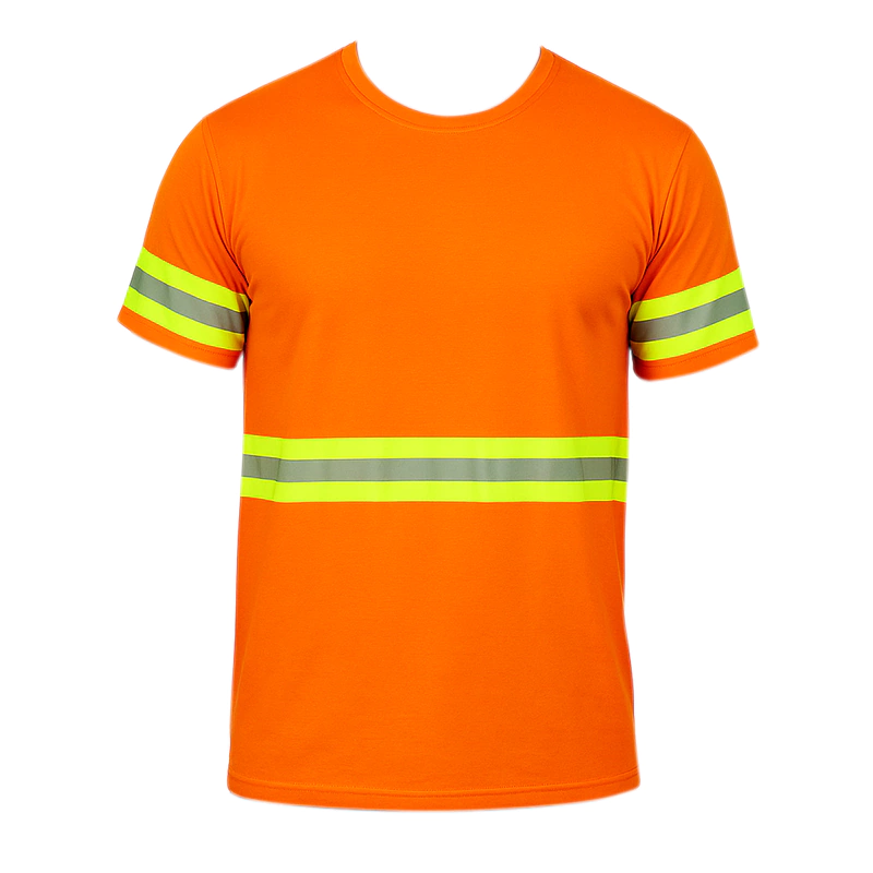 Camiseta Plus Size Laranja Manga Curta Refletivo – Uniforme