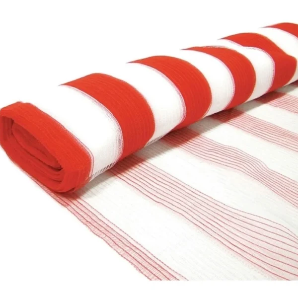 Tela Tapume Sinalização 1,20 x 50m Laranja e Branco - Plastcor
