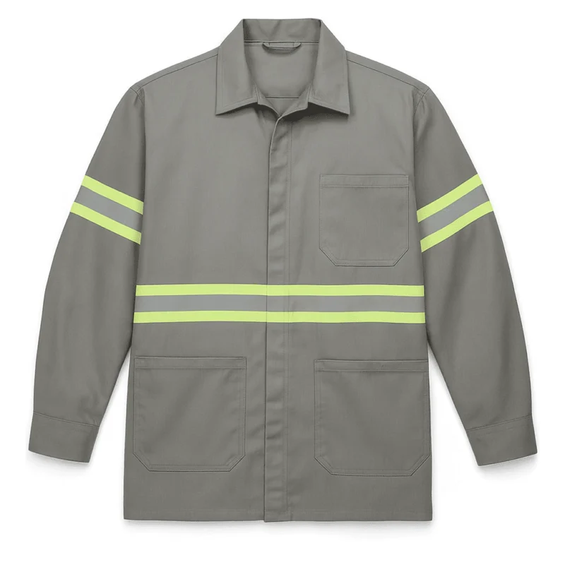 Jaleco Manga Longa Cinza Refletivo Uniforme