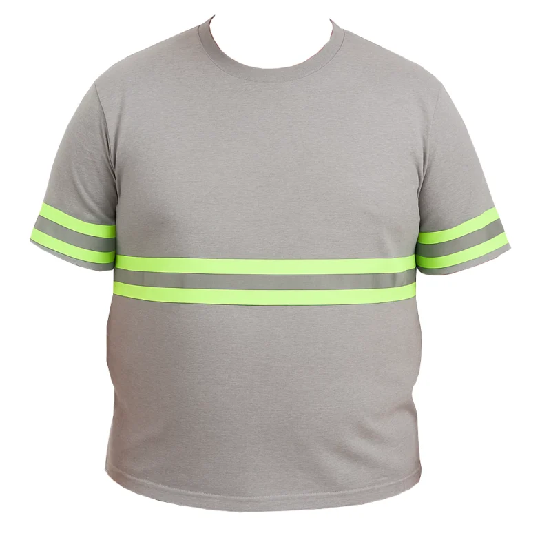 Camiseta Plus Size Cinza Manga Curta Refletivo – Uniforme