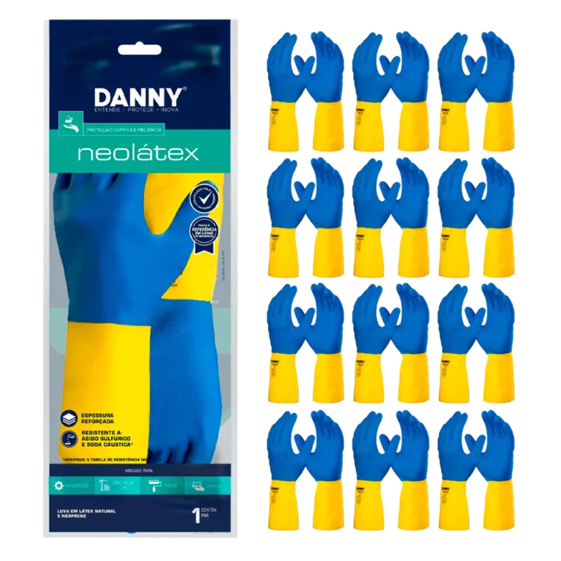 Luva Neoprene Neolátex CA 5774 Kit 12 Pares – Danny