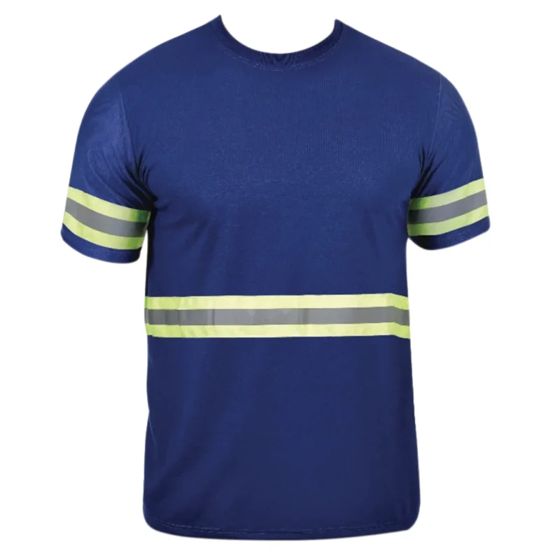 Camiseta Azul Marinho c/ Refletivo Manga Curta – Uniforme