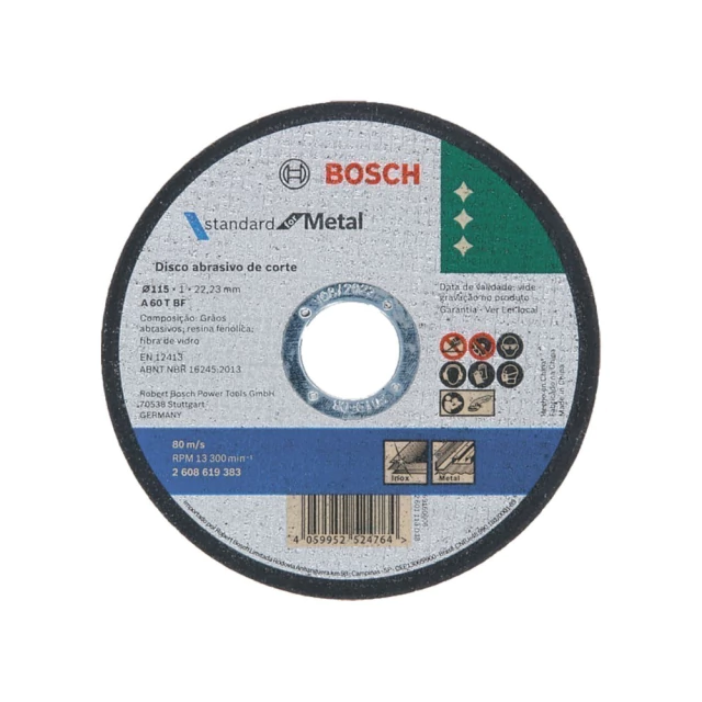 Disco De Corte Metal/Inox STD 115×1,0mm – Bosch